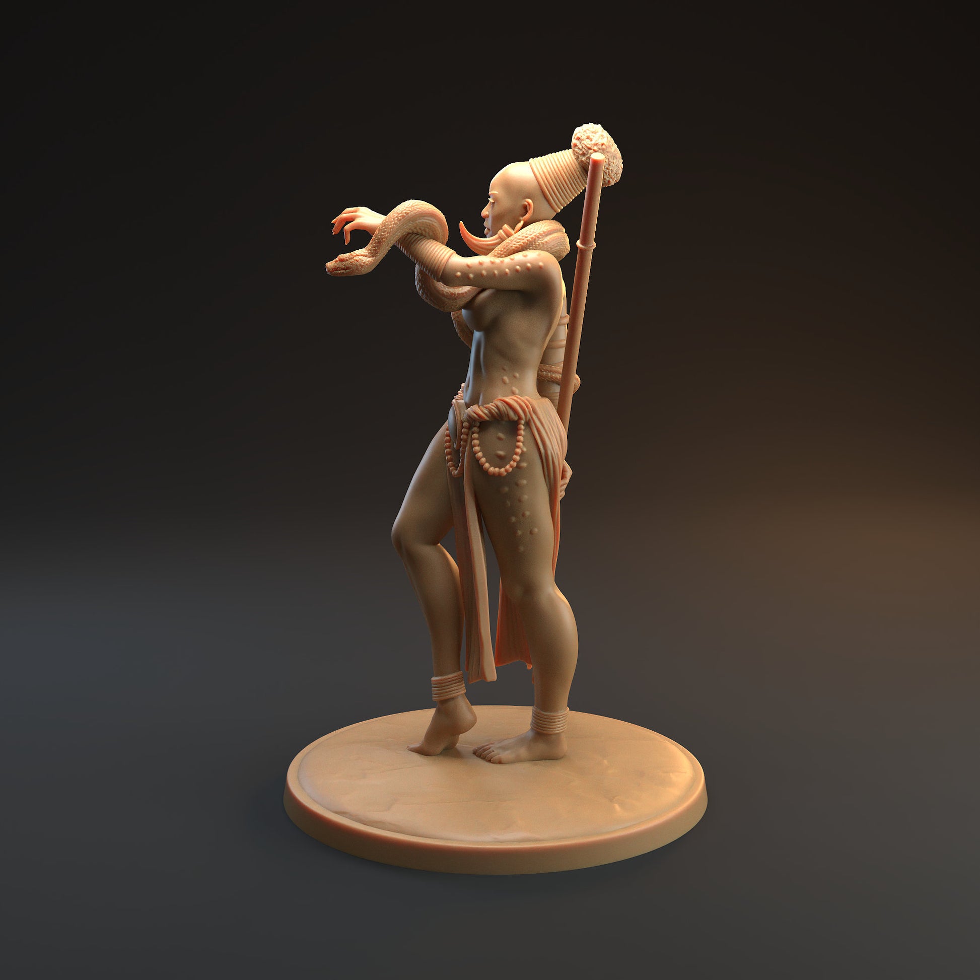 Female Soothsayer Miniature, Akosena | Tabletop RPG Miniature | Dragon Trappers Lodge | Roleplaying 3D Printed Fantasy Mini - 3DPrintDen