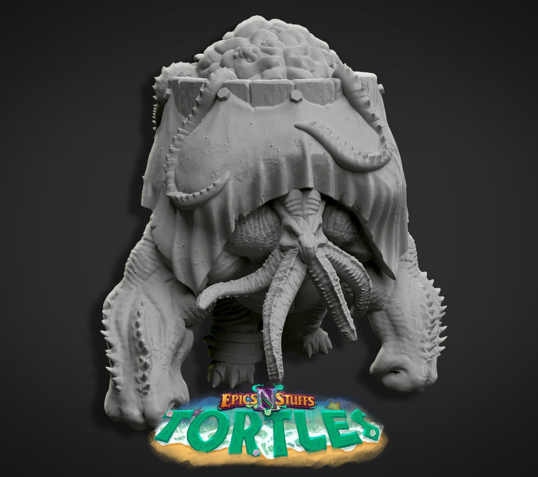 Tortle Illithid Miniature | Tabletop RPG Miniature | Epic 'N' Stuff | Roleplaying 3D Printed Fantasy Mini - 3DPrintDen