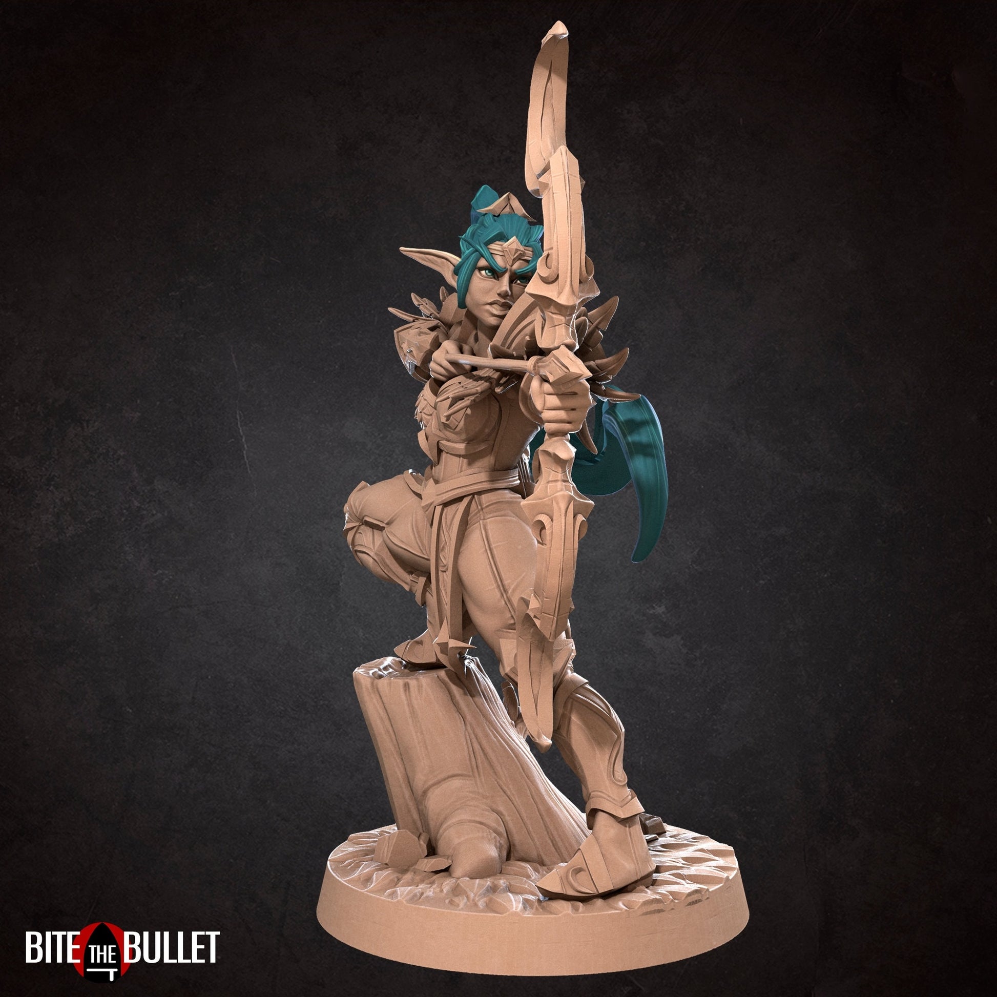 Female Night Elf Ranger Miniature, Alana | Tabletop RPG Miniature | Bite the Bullet | Roleplaying 3D Printed Fantasy Mini - 3DPrintDen