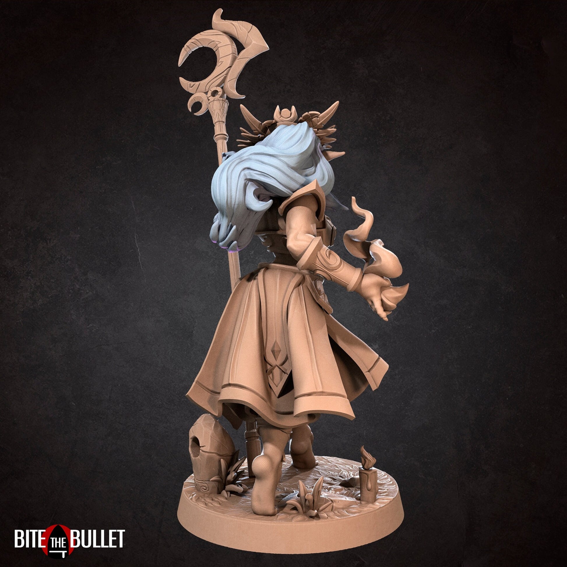 Female Night Elf Sorceress Miniature, Tiana | Tabletop RPG Miniature | Bite the Bullet | Roleplaying 3D Printed Fantasy Mini - 3DPrintDen