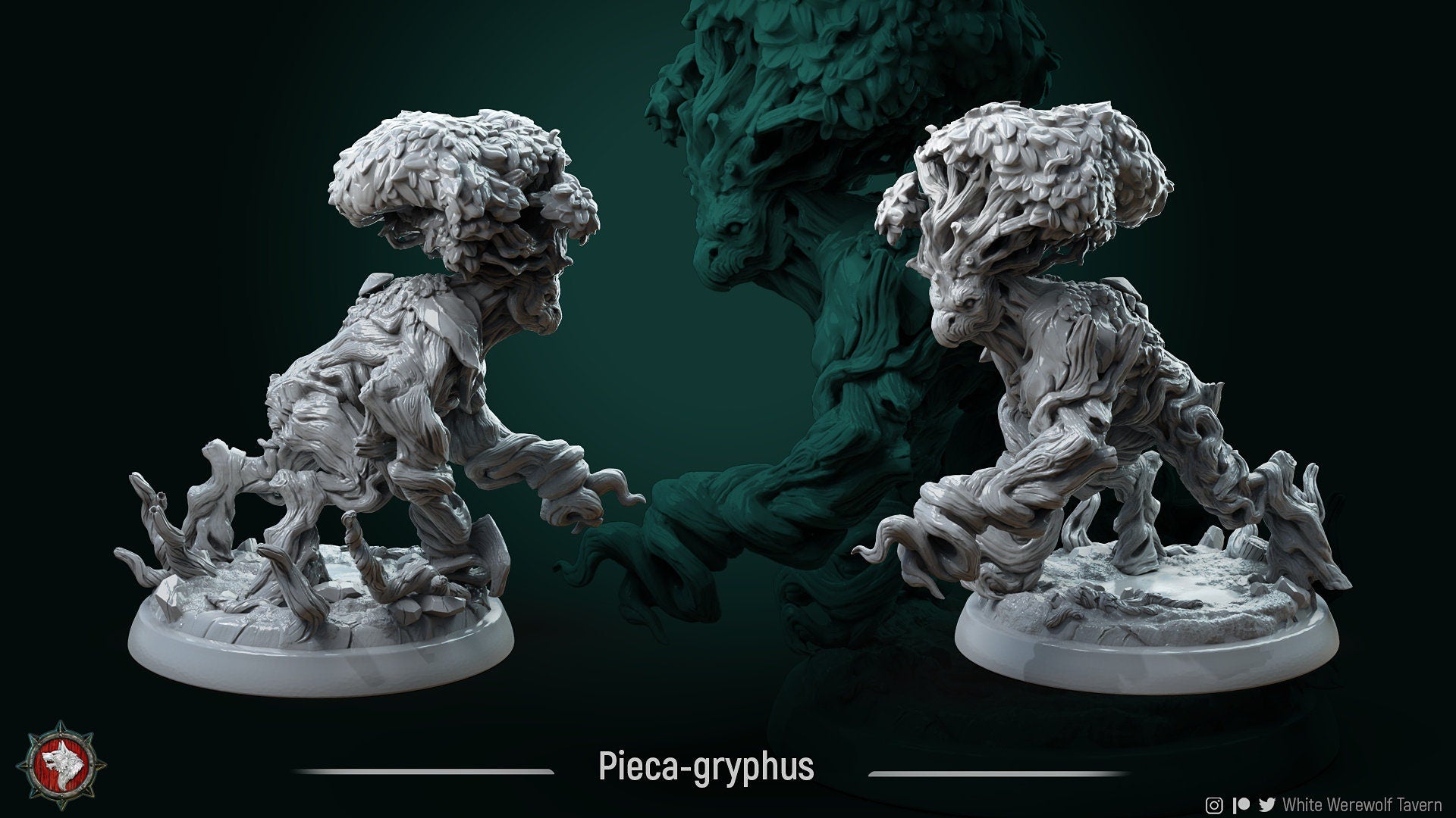 Treant Gryphon Miniature | Tabletop RPG Miniature | White Werewolf Tavern | Roleplaying 3D Printed Fantasy Mini - 3DPrintDen