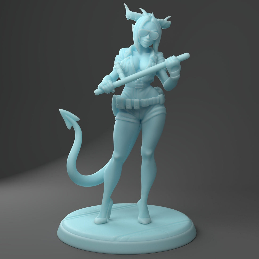 Female Officer Costume Miniature, Stacy | Twin Goddess Miniatures | Tabletop RPG Miniature | Roleplaying 3D Printed Fantasy Mini - 3DPrintDen