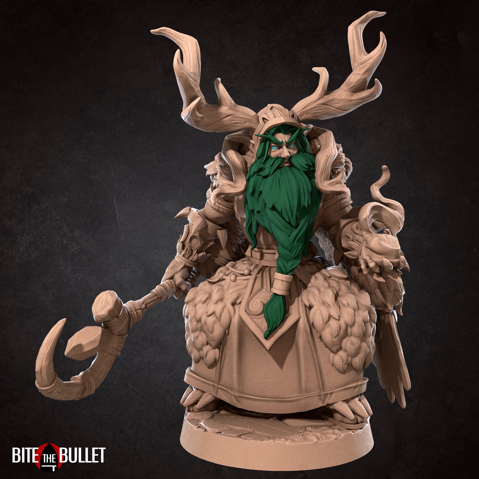 Night Elf Archdruid Miniature, Teladrius | Tabletop RPG Miniature | Bite the Bullet | Roleplaying 3D Printed Fantasy Mini - 3DPrintDen