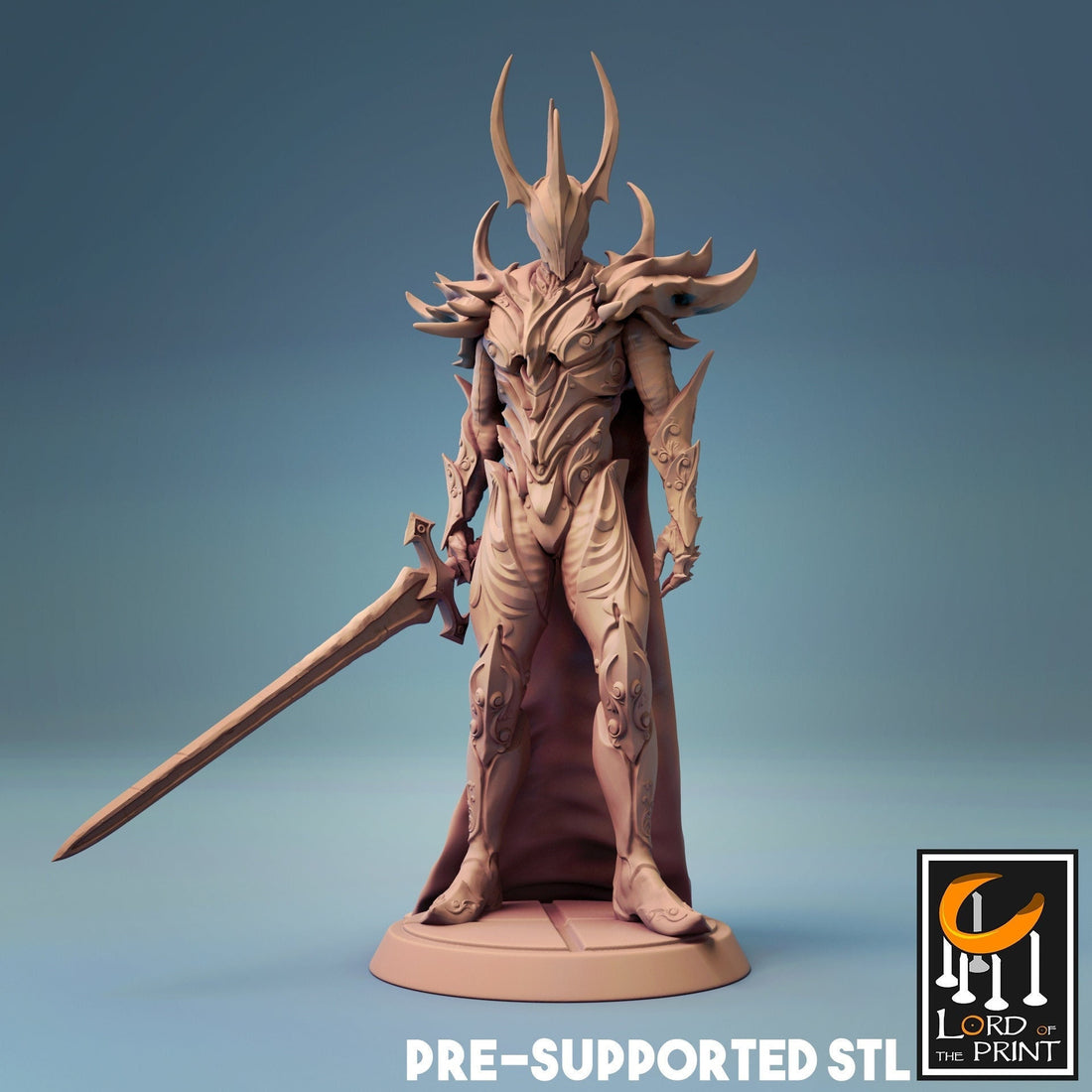 Dark Angel King Miniature | Tabletop RPG Miniature | Rescale Miniature | Roleplaying 3D Printed Fantasy Mini - 3DPrintDen