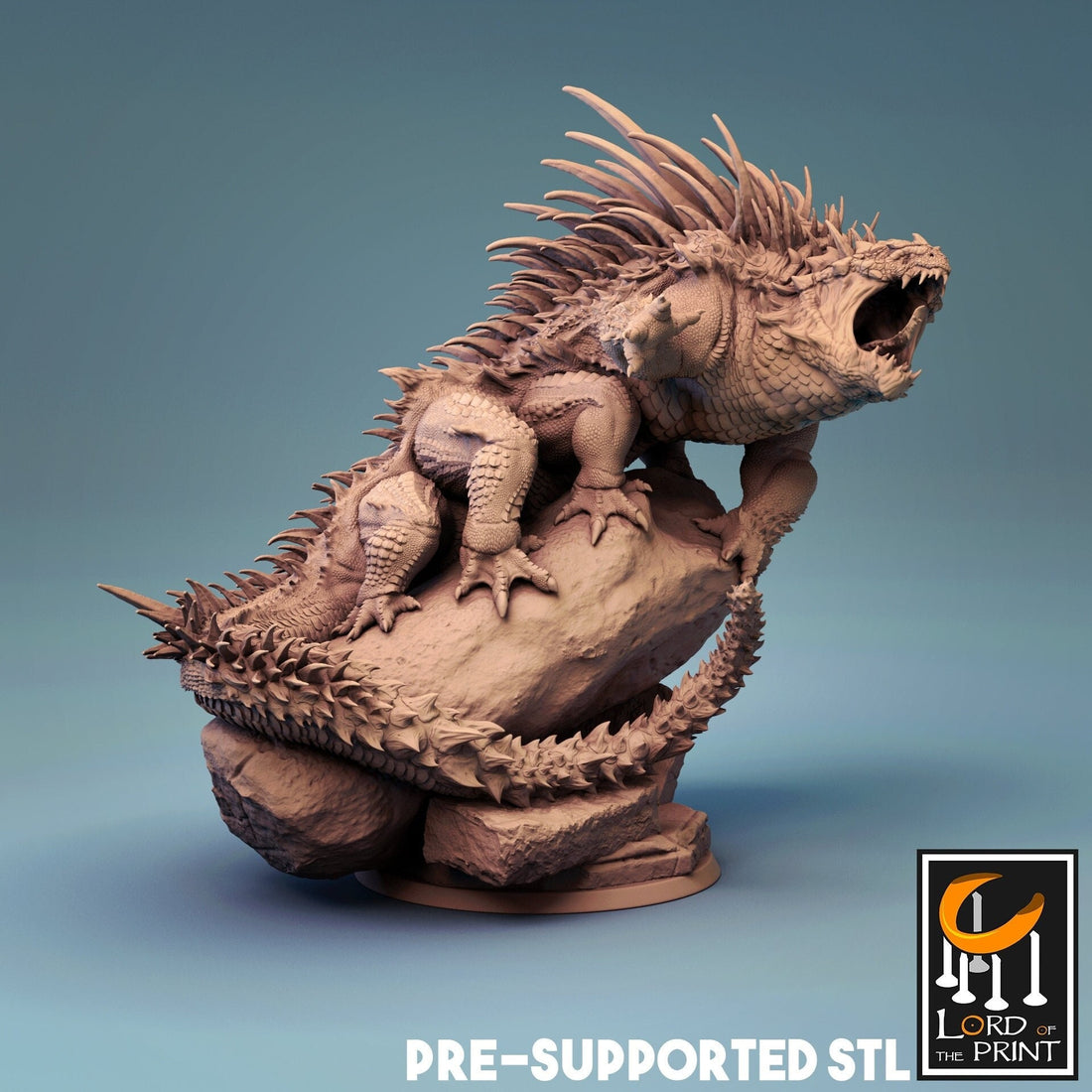 Basilisk Miniature | Tabletop RPG Miniature | Rescale Miniature | Roleplaying 3D Printed Fantasy Mini - 3DPrintDen