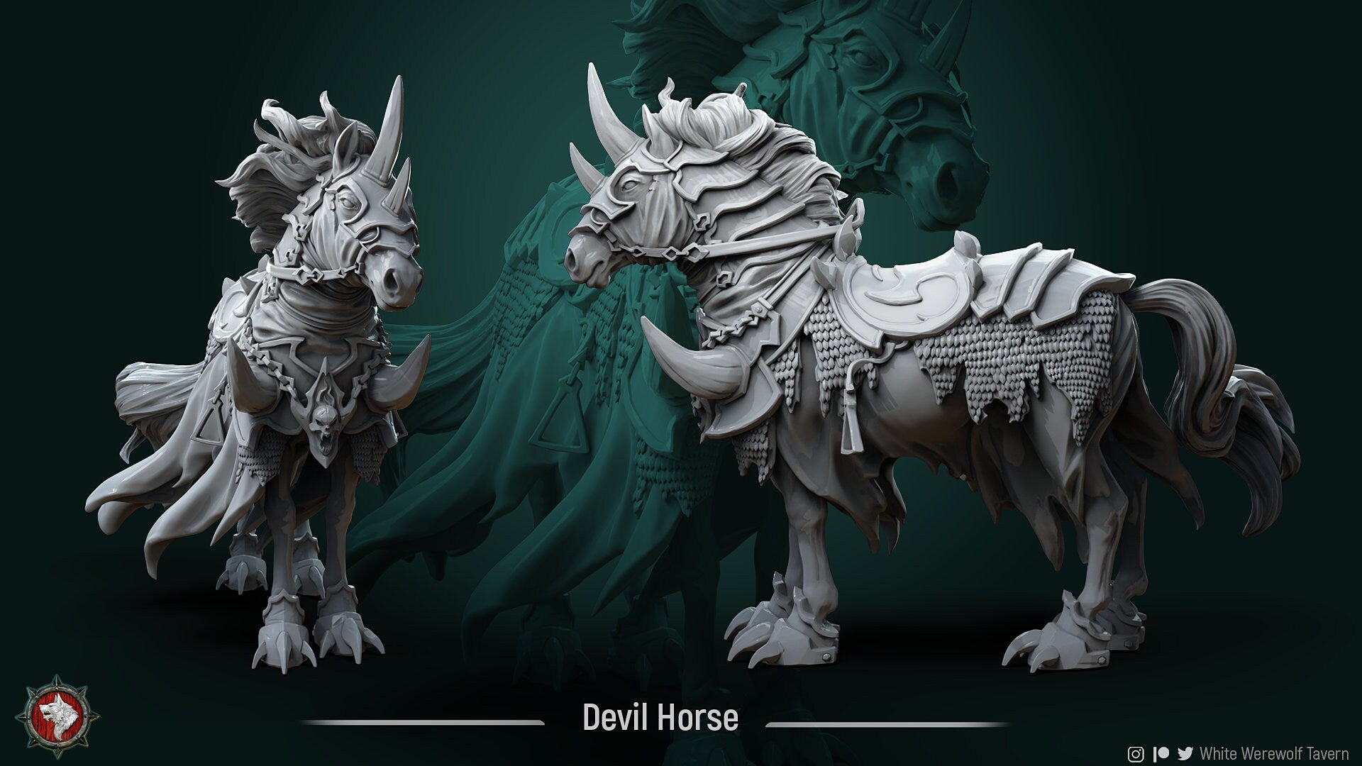 Devil Rider Miniature, Azmogius | Tabletop RPG Miniature | White Werewolf Tavern | Roleplaying 3D Printed Fantasy Mini - 3DPrintDen