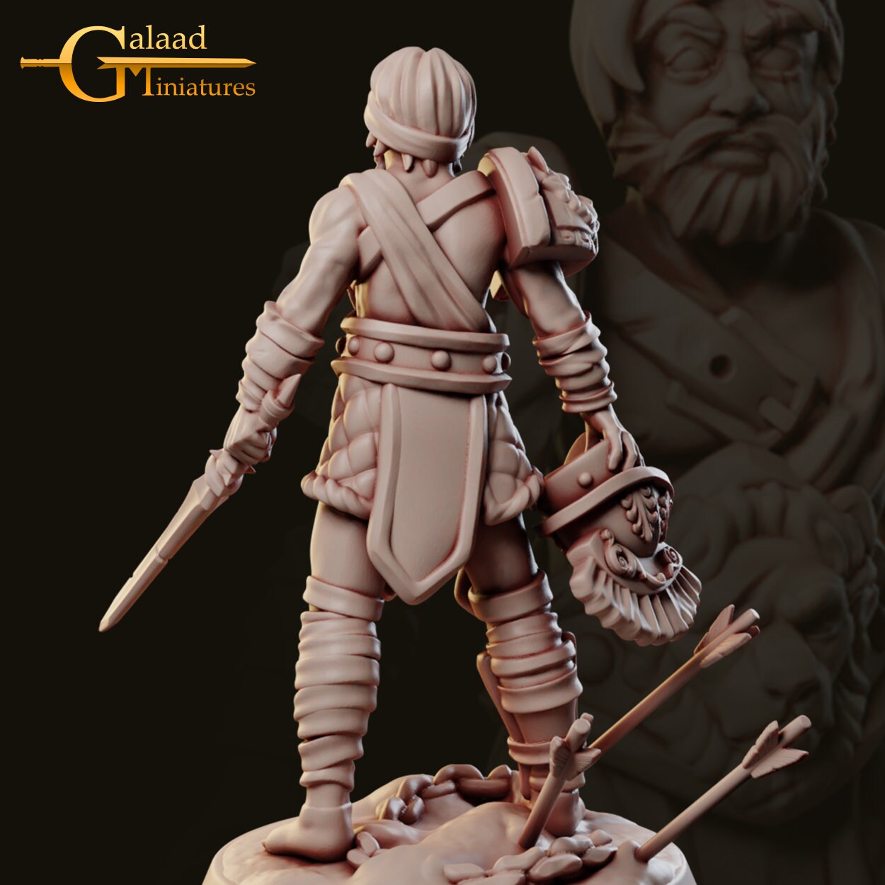 Fighter Miniature | Tabletop RPG Miniature | Galaad Miniatures | Roleplaying 3D Printed Fantasy Mini - 3DPrintDen