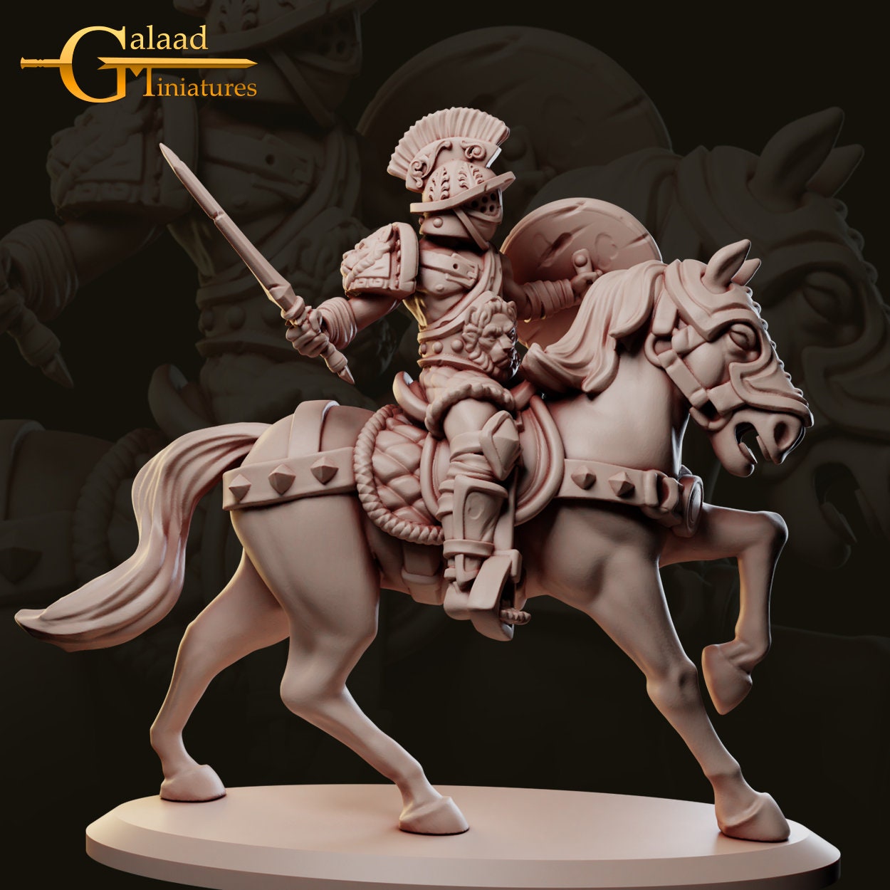 Mounted Fighter Miniature | Tabletop RPG Miniature | Galaad Miniatures | Roleplaying 3D Printed Fantasy Mini - 3DPrintDen