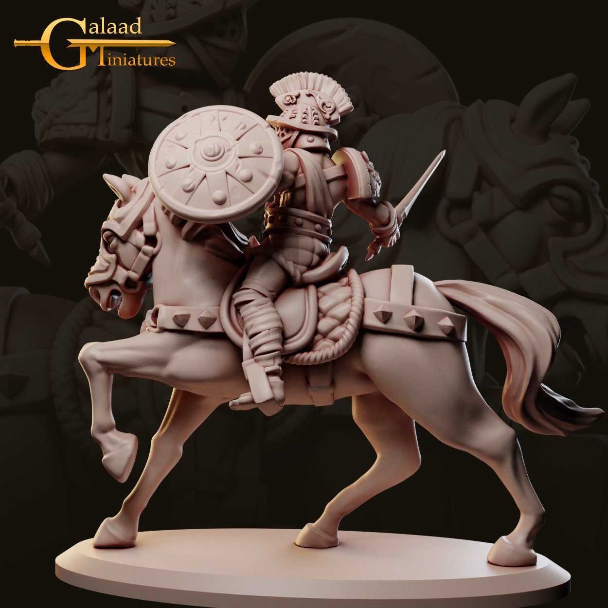 Mounted Fighter Miniature | Tabletop RPG Miniature | Galaad Miniatures | Roleplaying 3D Printed Fantasy Mini - 3DPrintDen