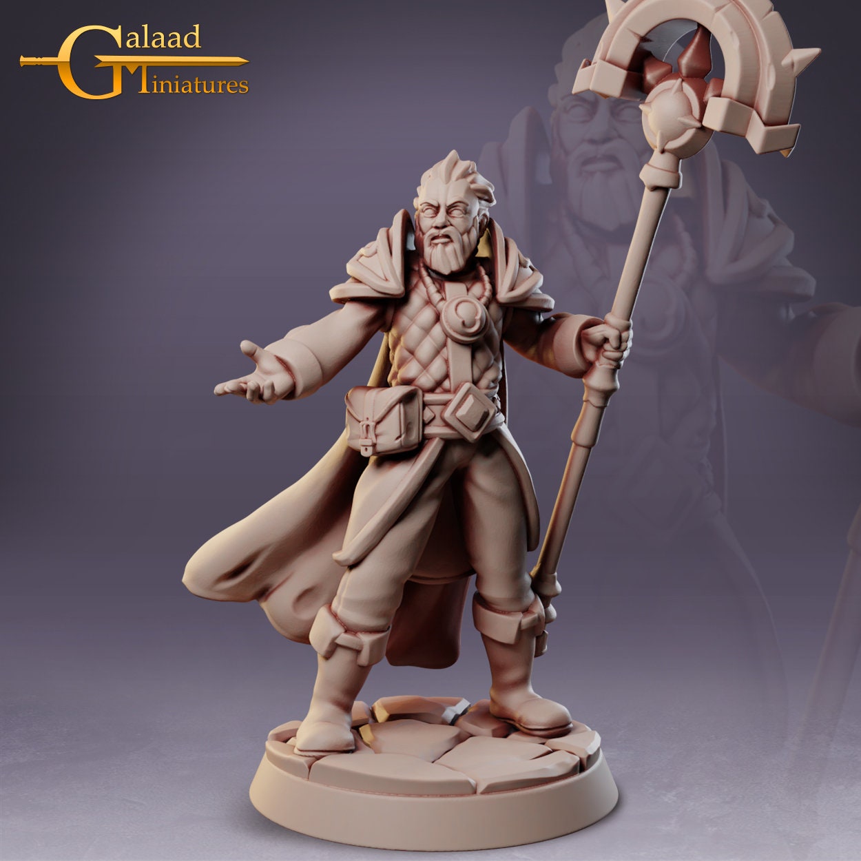 Wizard Miniature | Tabletop RPG Miniature | Galaad Miniatures | Roleplaying 3D Printed Fantasy Mini - 3DPrintDen