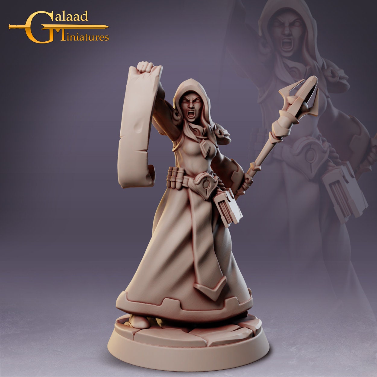 Female Wizard Apprentice Miniature | Tabletop RPG Miniature | Galaad Miniatures | Roleplaying 3D Printed Fantasy Mini - 3DPrintDen