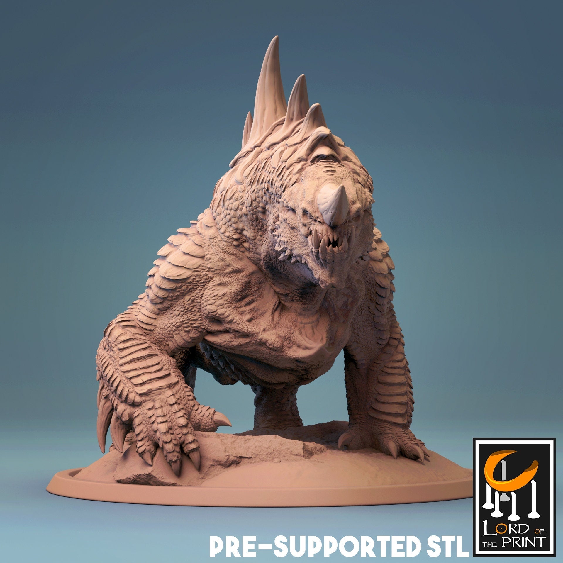 Hell Hound Miniature | Tabletop RPG Miniature | Rescale Miniature | Roleplaying 3D Printed Fantasy Mini - 3DPrintDen