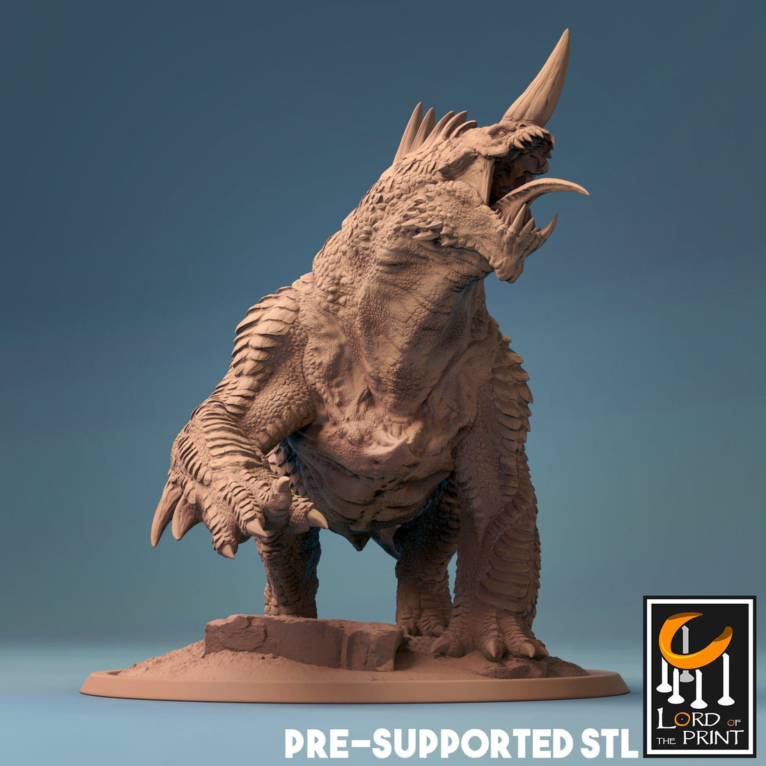 Hell Hound Miniature | Tabletop RPG Miniature | Rescale Miniature | Roleplaying 3D Printed Fantasy Mini - 3DPrintDen