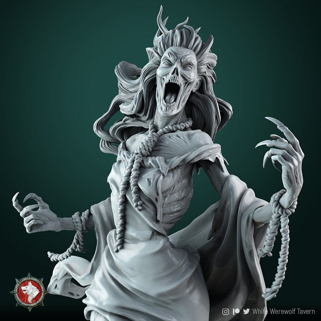 Banshee Miniature | Tabletop RPG Miniature | White Werewolf Tavern | Roleplaying 3D Printed Fantasy Mini - 3DPrintDen