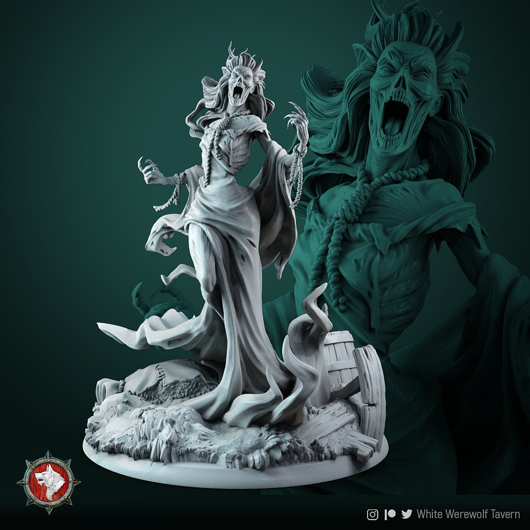 Banshee Miniature | Tabletop RPG Miniature | White Werewolf Tavern | Roleplaying 3D Printed Fantasy Mini - 3DPrintDen