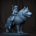 Wolf Rider Miniature | Tabletop RPG Miniature | Creature Armory | Roleplaying 3D Printed Fantasy Mini - 3DPrintDen