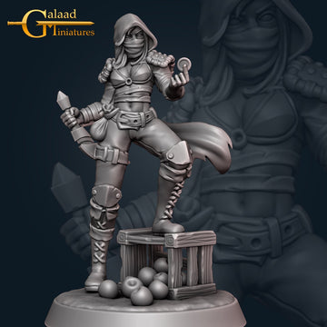 Female Rogue Miniature | Tabletop RPG Miniature | Galaad Miniatures | Roleplaying 3D Printed Fantasy Mini - 3DPrintDen