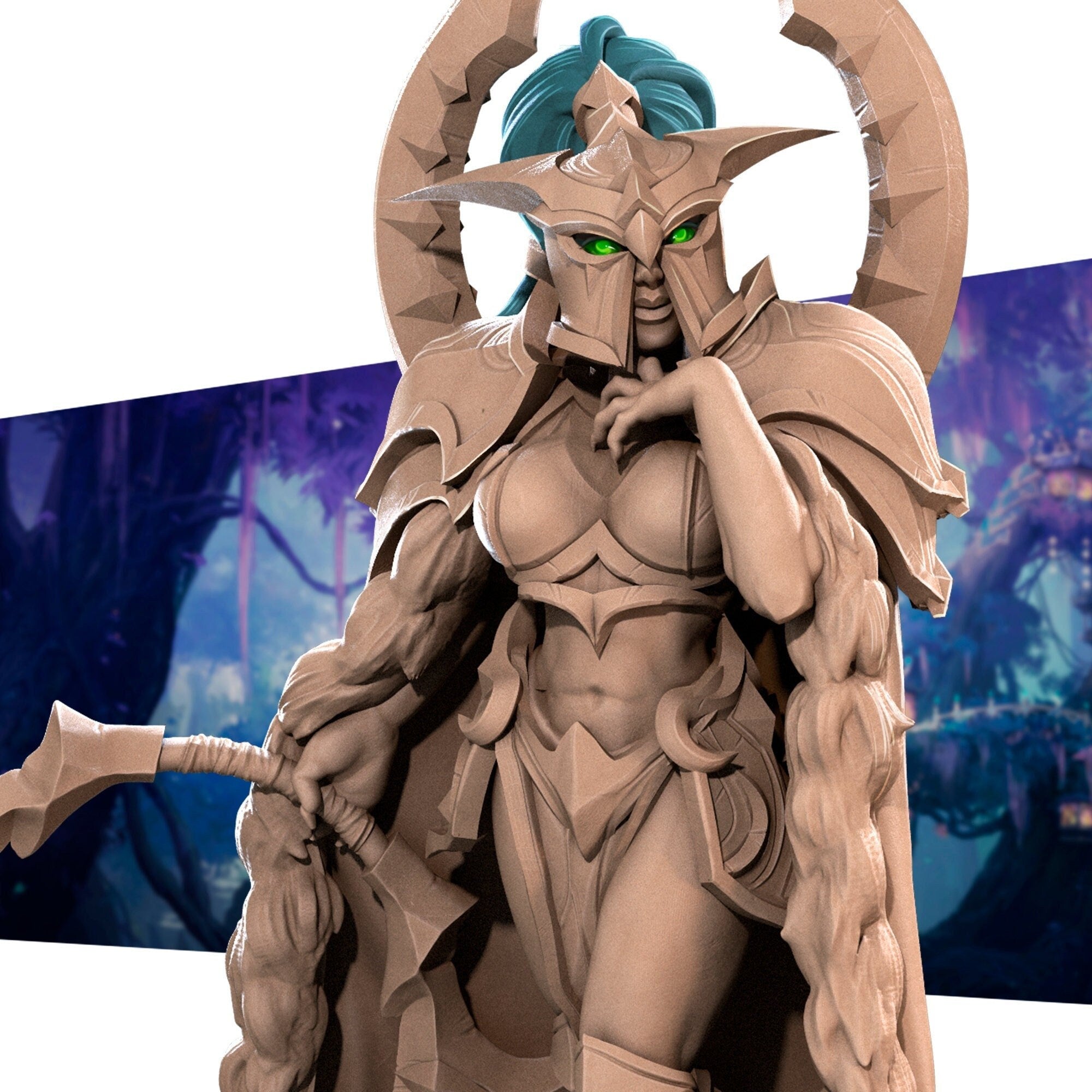 Female Night Elf Sentinel Miniature, Moira | Tabletop RPG Miniature | Bite the Bullet | Roleplaying 3D Printed Fantasy Mini - 3DPrintDen