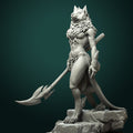 Werewolf Queen Miniature, Oleana | Tabletop RPG Miniature | White Werewolf Tavern | Roleplaying 3D Printed Fantasy Mini - 3DPrintDen