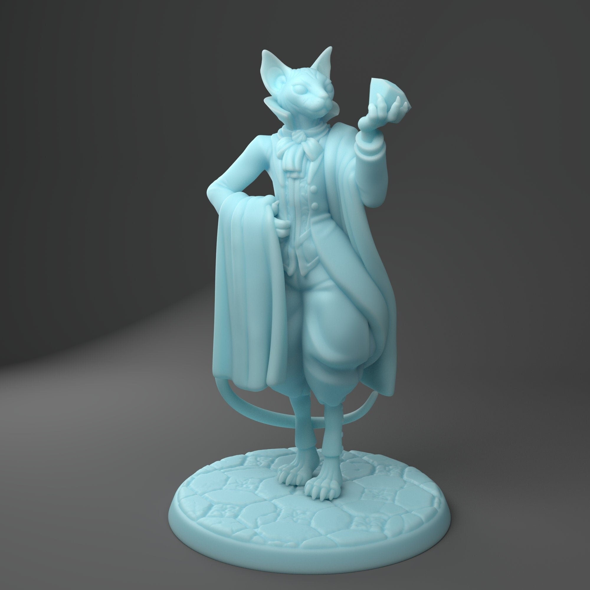 Cat Miniature, Mortimer | Twin Goddess Miniatures | Tabletop RPG Miniature | Roleplaying 3D Printed Fantasy Mini - 3DPrintDen