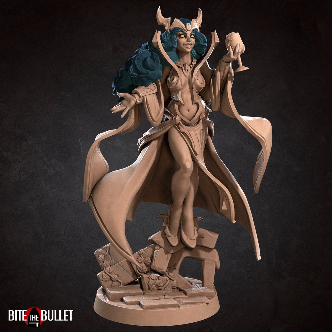 Female Vampire Sorceress Miniature | Tabletop RPG Miniature | Bite the Bullet | Roleplaying 3D Printed Fantasy Mini - 3DPrintDen