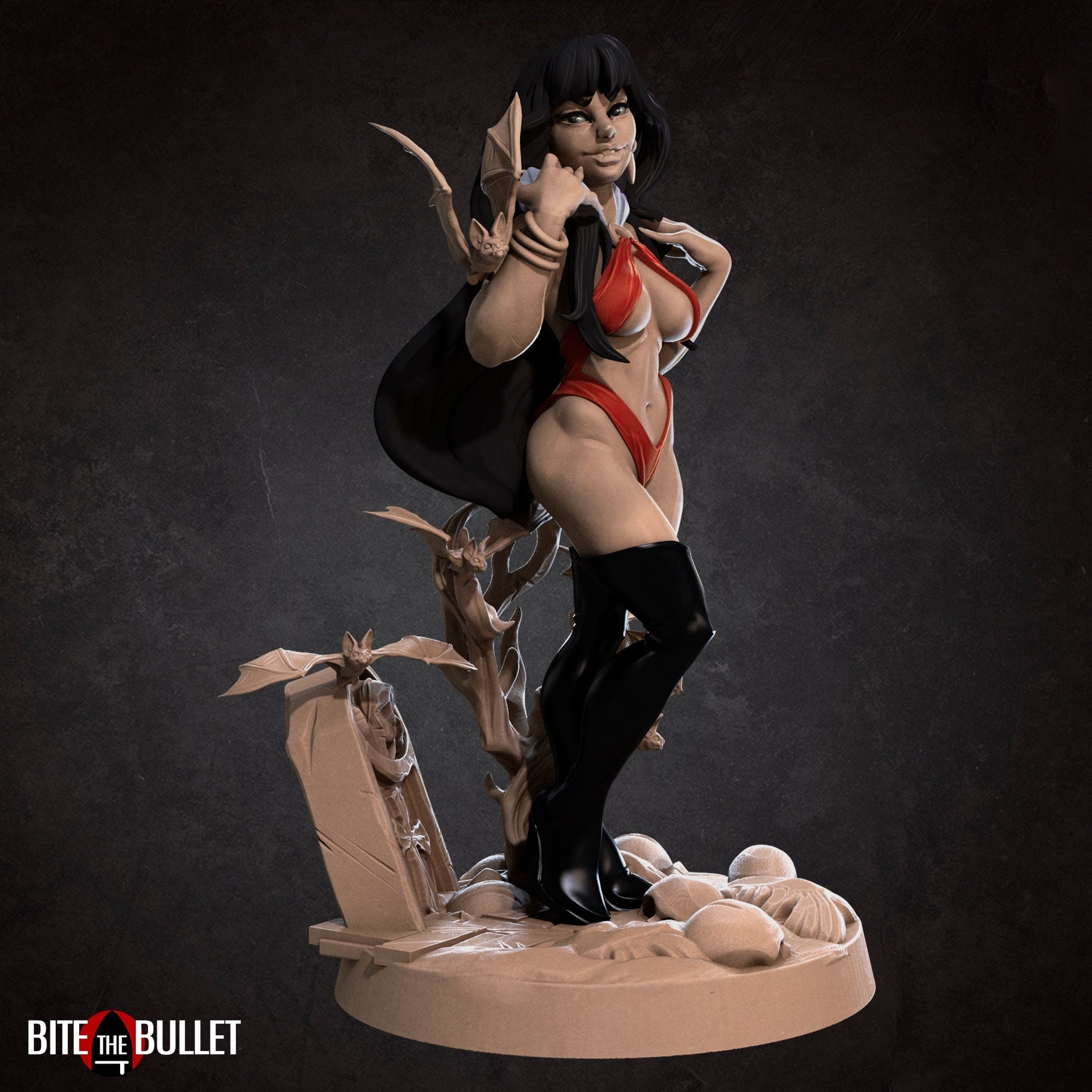 Vampire Lady of Shadows Miniature, Dawn | Tabletop RPG Miniature | Bite the Bullet | Roleplaying 3D Printed Fantasy Mini - 3DPrintDen