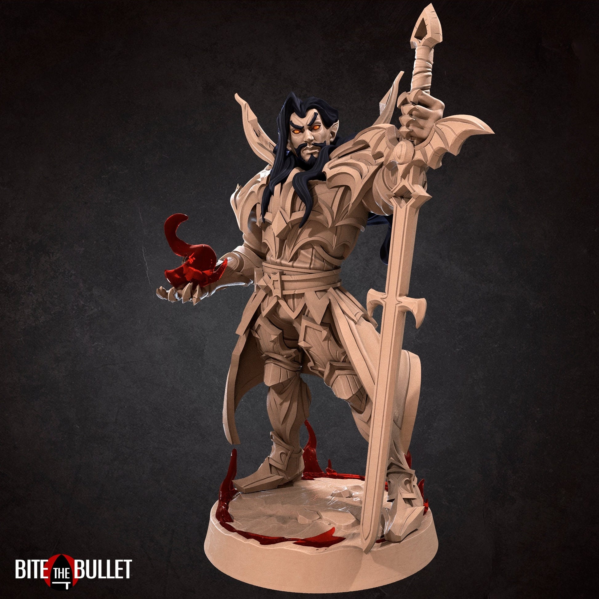 Vampire Knight Miniature, Dorian | Tabletop RPG Miniature | Bite the Bullet | Roleplaying 3D Printed Fantasy Mini - 3DPrintDen