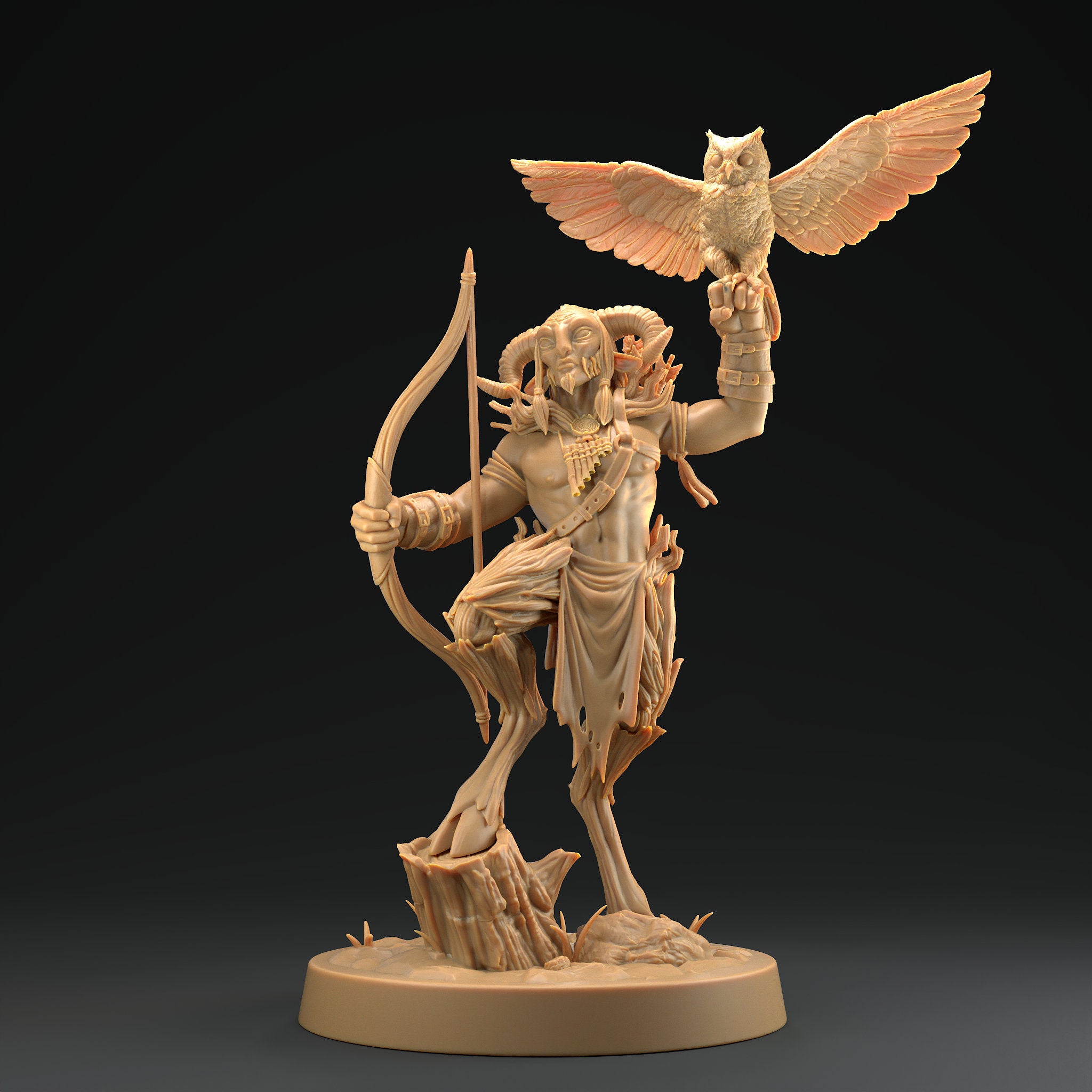 Satyr Hunter Miniature | Tabletop RPG Miniature | Dragon Trappers Lodge | Roleplaying 3D Printed Fantasy Mini - 3DPrintDen