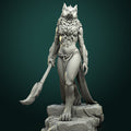 Werewolf Queen Miniature, Oleana | Tabletop RPG Miniature | White Werewolf Tavern | Roleplaying 3D Printed Fantasy Mini - 3DPrintDen