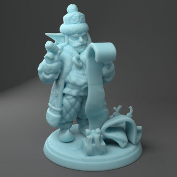 Christmas Elf Miniature, Mr Gobbs | Twin Goddess Miniatures | Tabletop RPG Miniature | Roleplaying 3D Printed Fantasy Mini - 3DPrintDen