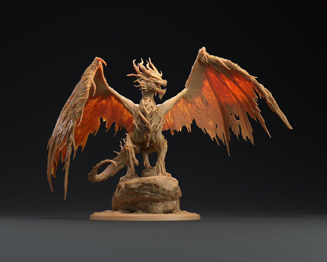 Forest Dragon Miniature | Tabletop RPG Miniature | Dragon Trappers Lodge | Roleplaying 3D Printed Fantasy Mini - 3DPrintDen