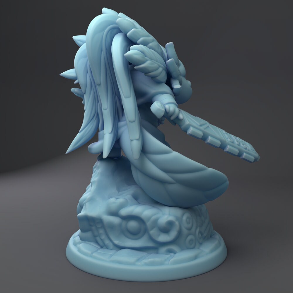 Aztec Axolotl Fighter Miniature | Twin Goddess Miniatures | Tabletop RPG Miniature | Roleplaying 3D Printed Fantasy Mini - 3DPrintDen