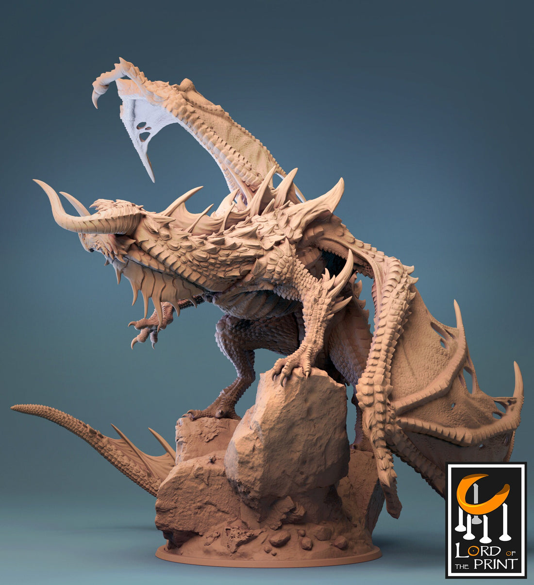 Black Dragon Miniature | Tabletop RPG Miniature | Rescale Miniature | Roleplaying 3D Printed Fantasy Mini - 3DPrintDen