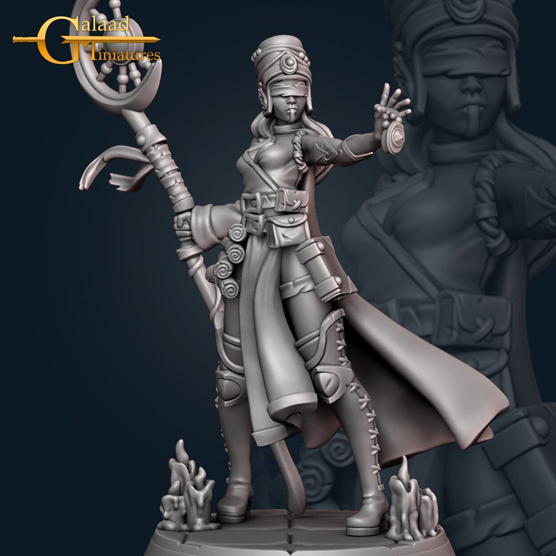 Female Priest Miniature | Tabletop RPG Miniature | Galaad Miniatures | Roleplaying 3D Printed Fantasy Mini - 3DPrintDen