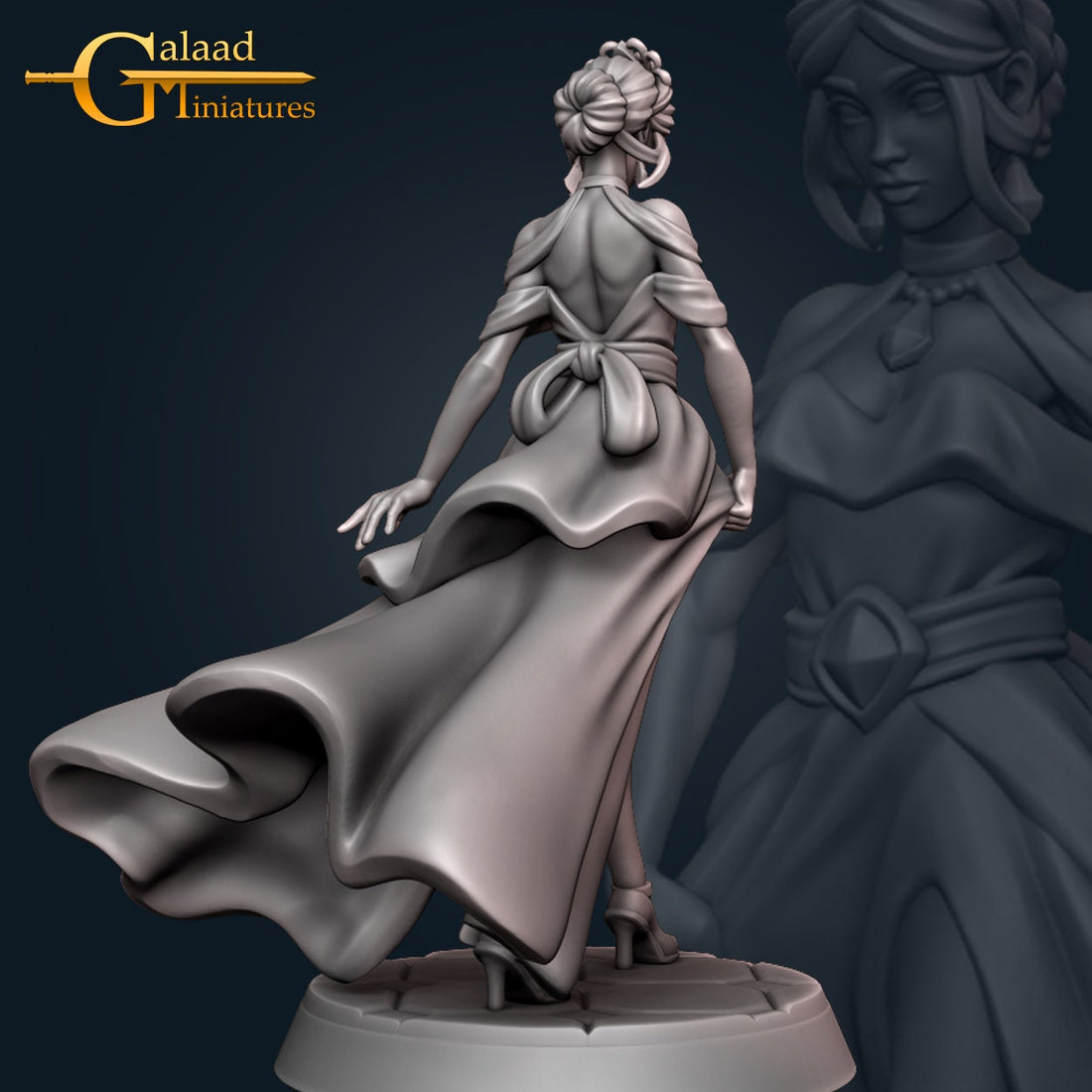 Princess Miniature | Tabletop RPG Miniature | Galaad Miniatures | Roleplaying 3D Printed Fantasy Mini - 3DPrintDen