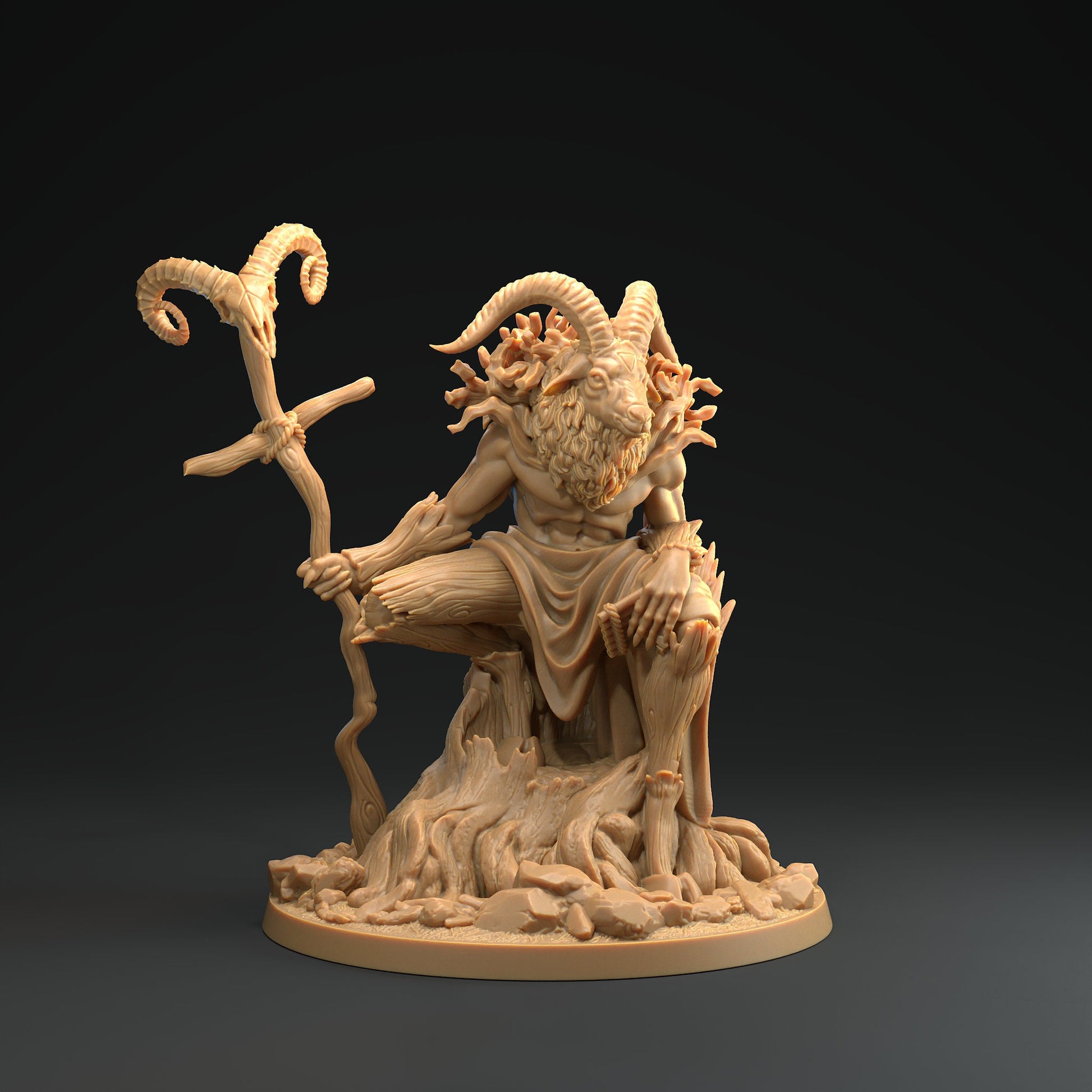 Sire of Fauns Miniature, Pan | Tabletop RPG Miniature | Dragon Trappers Lodge | Roleplaying 3D Printed Fantasy Mini - 3DPrintDen