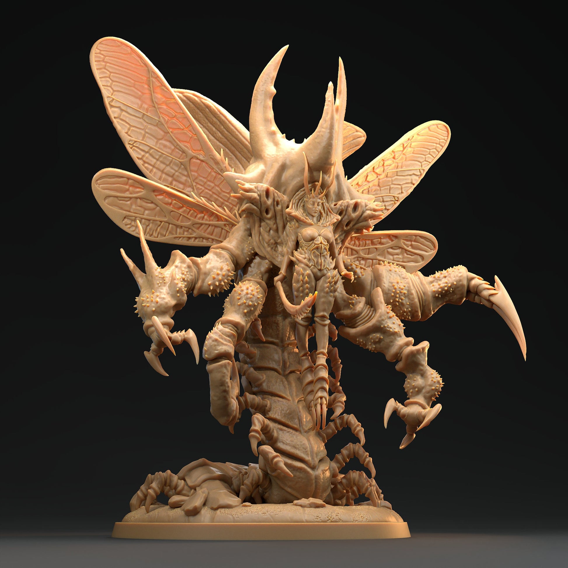 Beetle Queen Miniature | Tabletop RPG Miniature | Dragon Trappers Lodge | Roleplaying 3D Printed Fantasy Mini - 3DPrintDen