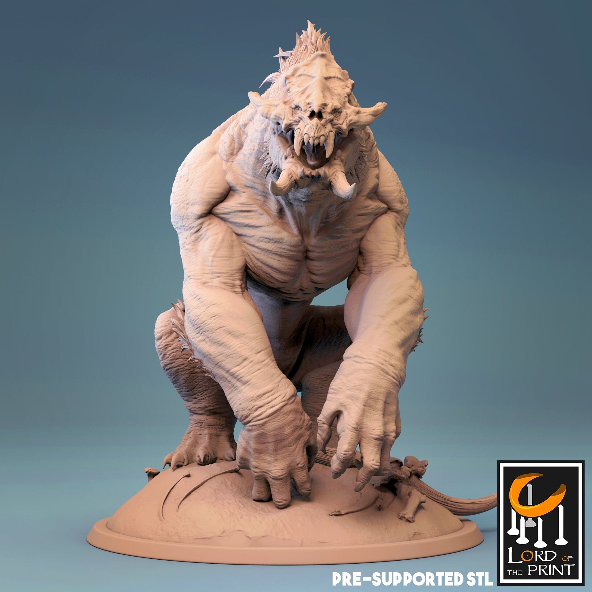 Barluga Miniature | Tabletop RPG Miniature | Rescale Miniature | Roleplaying 3D Printed Fantasy Mini - 3DPrintDen