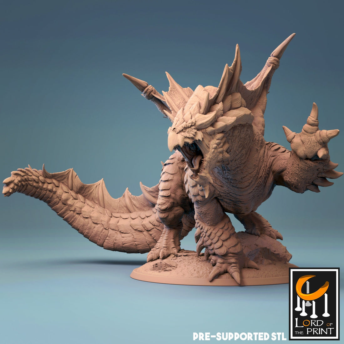 Adult Brown Dragon Miniature | Tabletop RPG Miniature | Rescale Miniature | Roleplaying 3D Printed Fantasy Mini - 3DPrintDen