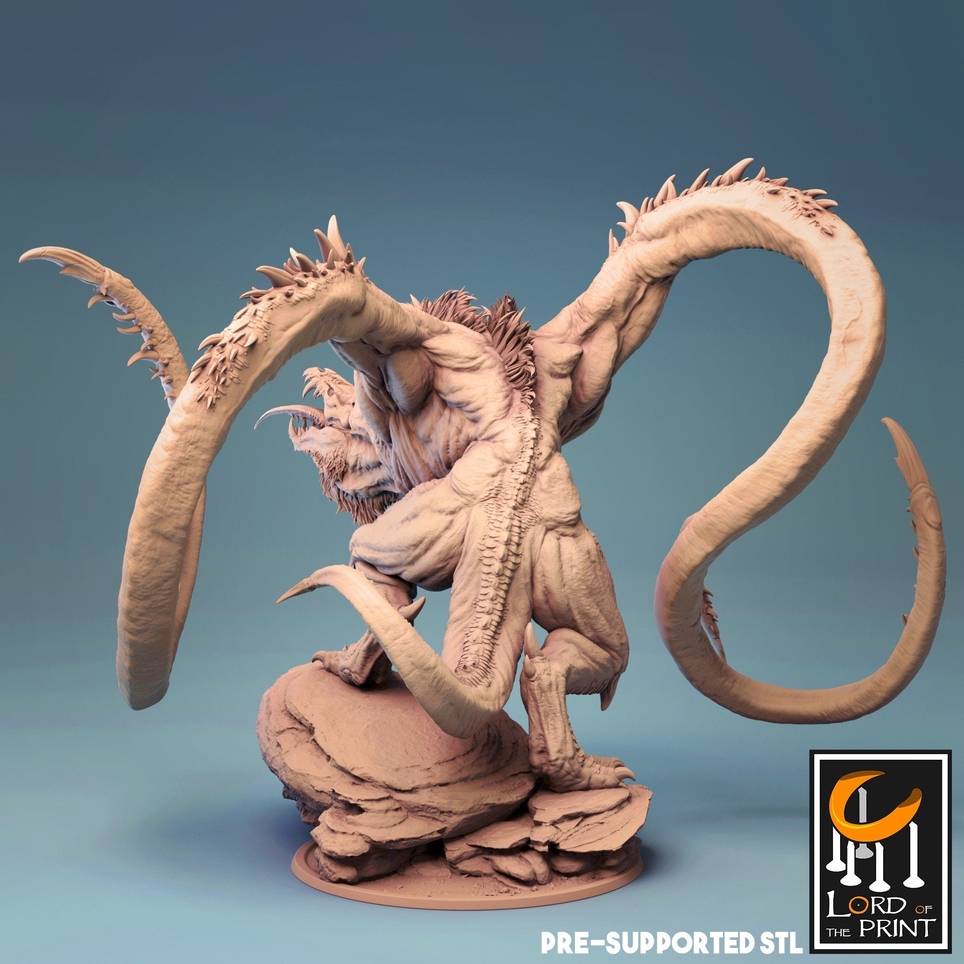 Demogorgon Miniature | Tabletop RPG Miniature | Rescale Miniature | Roleplaying 3D Printed Fantasy Mini - 3DPrintDen