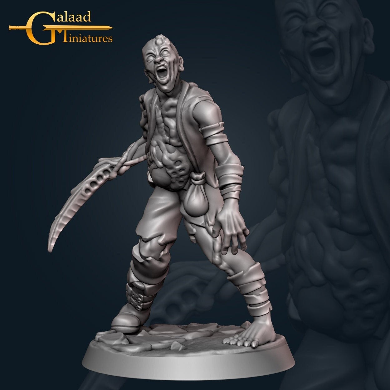 Ghoul Miniature | Tabletop RPG Miniature | Galaad Miniatures | Roleplaying 3D Printed Fantasy Mini - 3DPrintDen