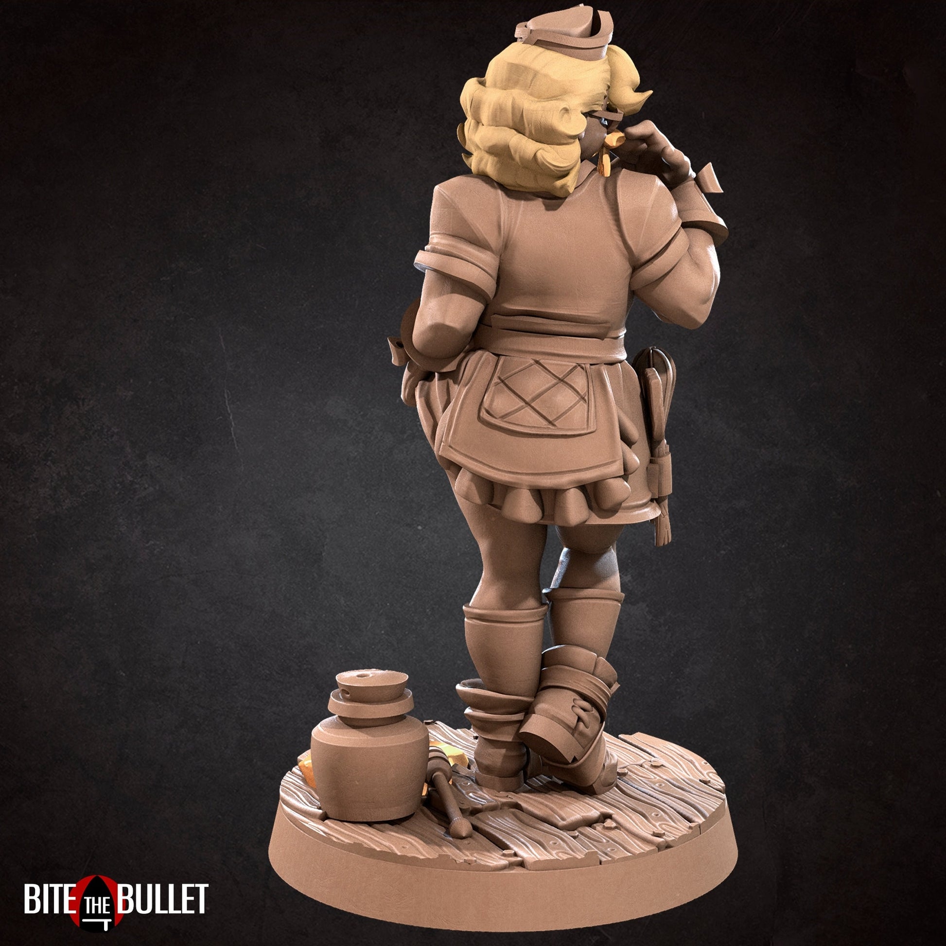 Female Baker Miniature | Tabletop RPG Miniature | Bite the Bullet | Roleplaying 3D Printed Fantasy Mini - 3DPrintDen