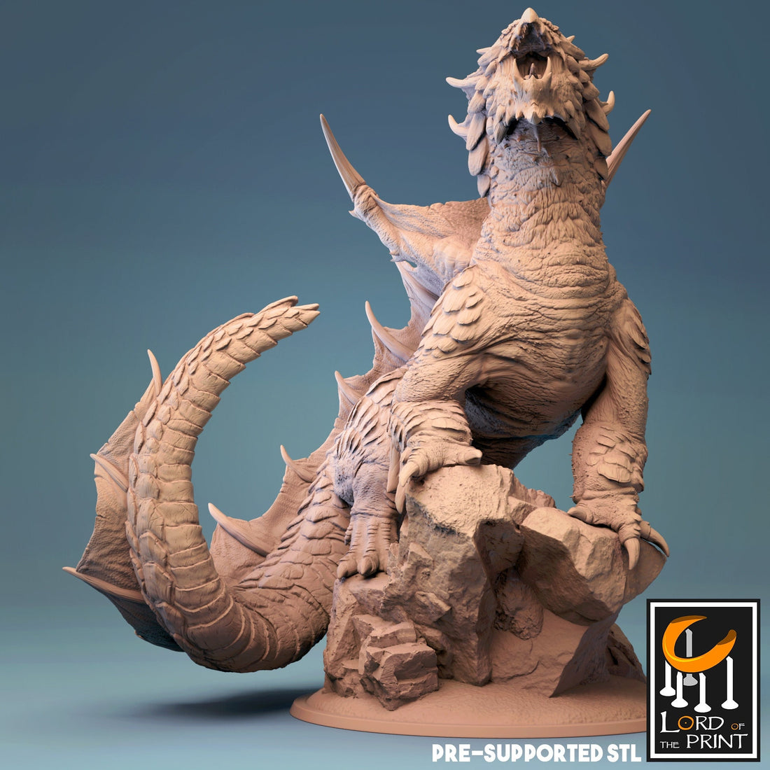 Ancient Brown Dragon Miniature | Tabletop RPG Miniature | Rescale Miniature | Roleplaying 3D Printed Fantasy Mini - 3DPrintDen