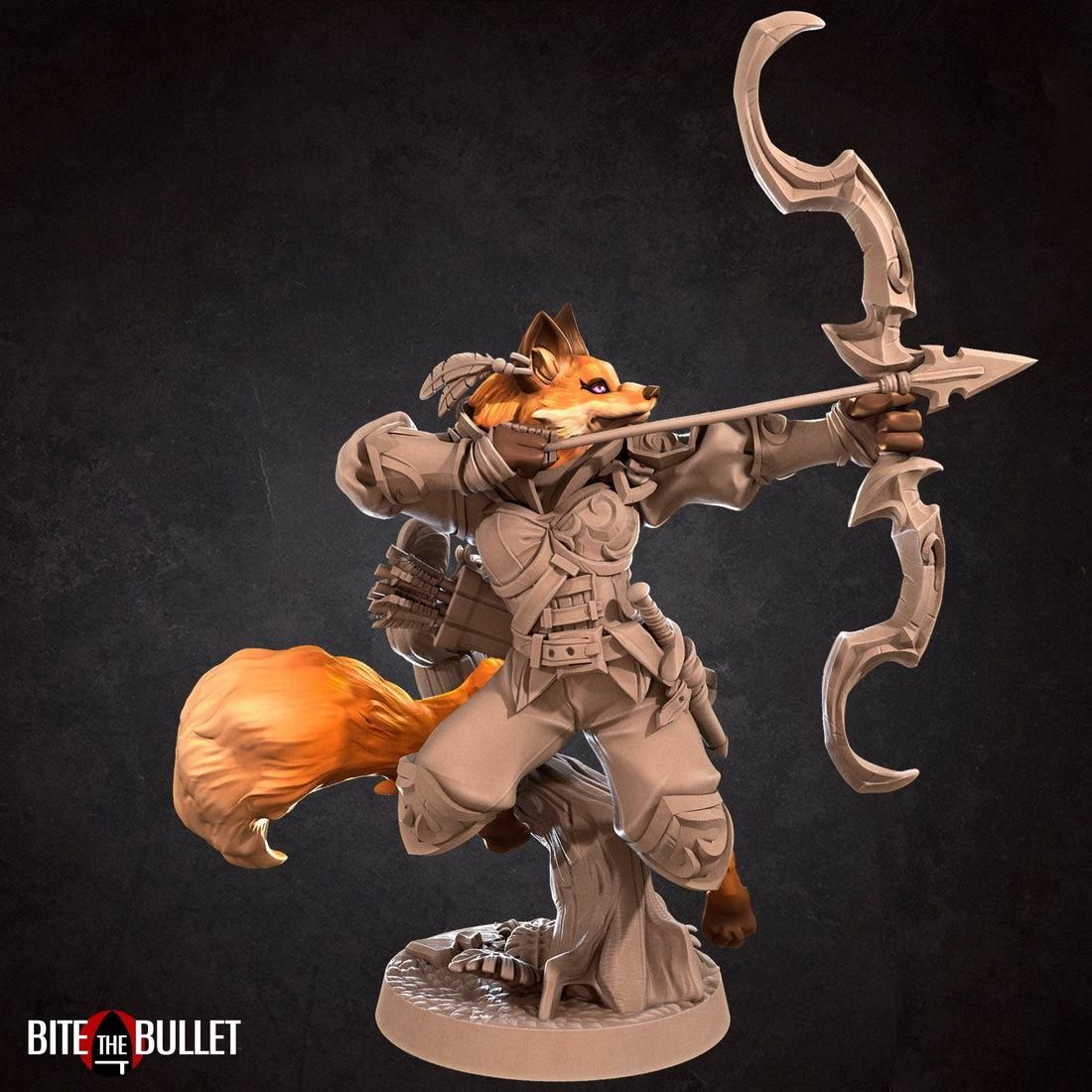 Foxfolk Ranger Miniature | Tabletop RPG Miniature | Bite the Bullet | Roleplaying 3D Printed Fantasy Mini - 3DPrintDen