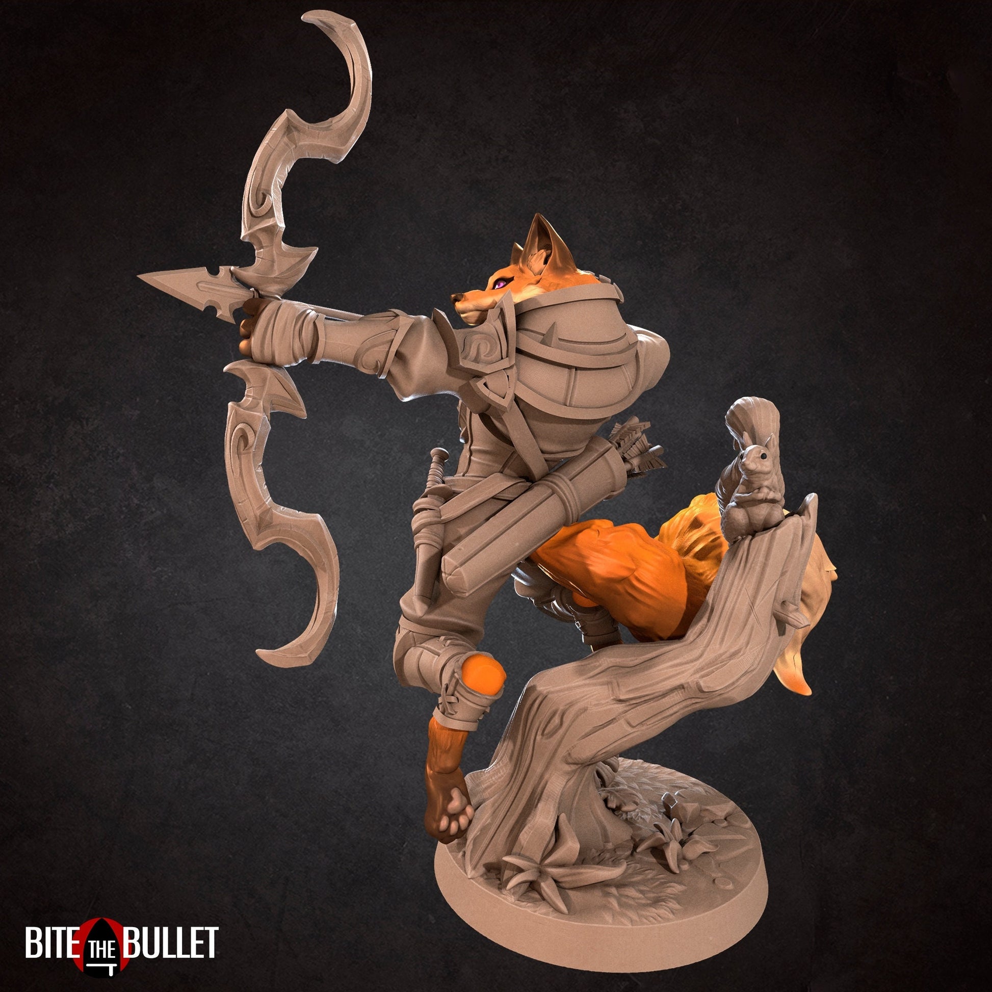 Foxfolk Ranger Miniature | Tabletop RPG Miniature | Bite the Bullet | Roleplaying 3D Printed Fantasy Mini - 3DPrintDen