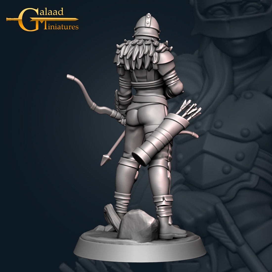 Female Mercenary Miniature | Tabletop RPG Miniature | Galaad Miniatures | Roleplaying 3D Printed Fantasy Mini - 3DPrintDen