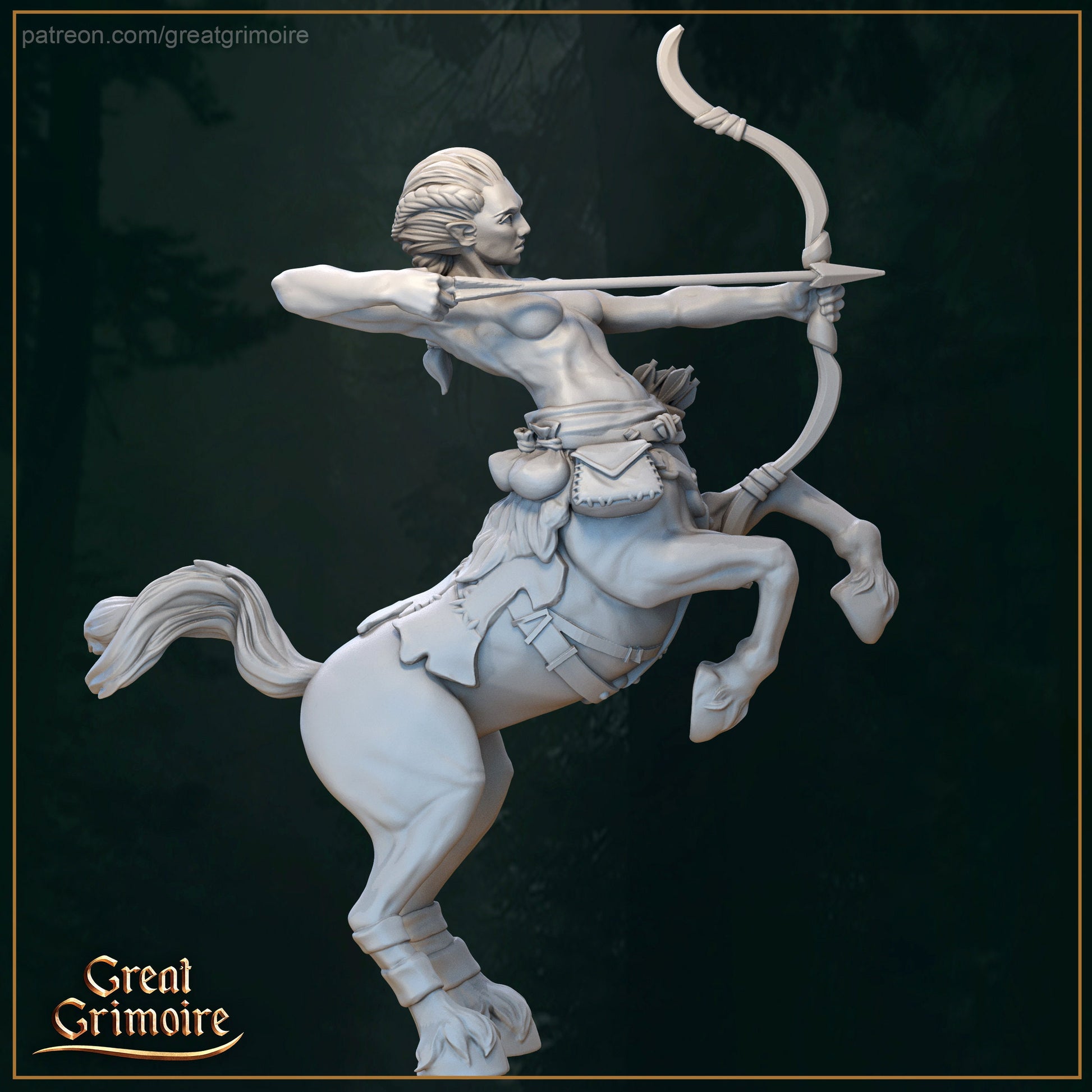 Centaur Tribe Miniature | Tabletop RPG Miniature | Great Grimoire | Roleplaying 3D Printed Fantasy Mini - 3DPrintDen