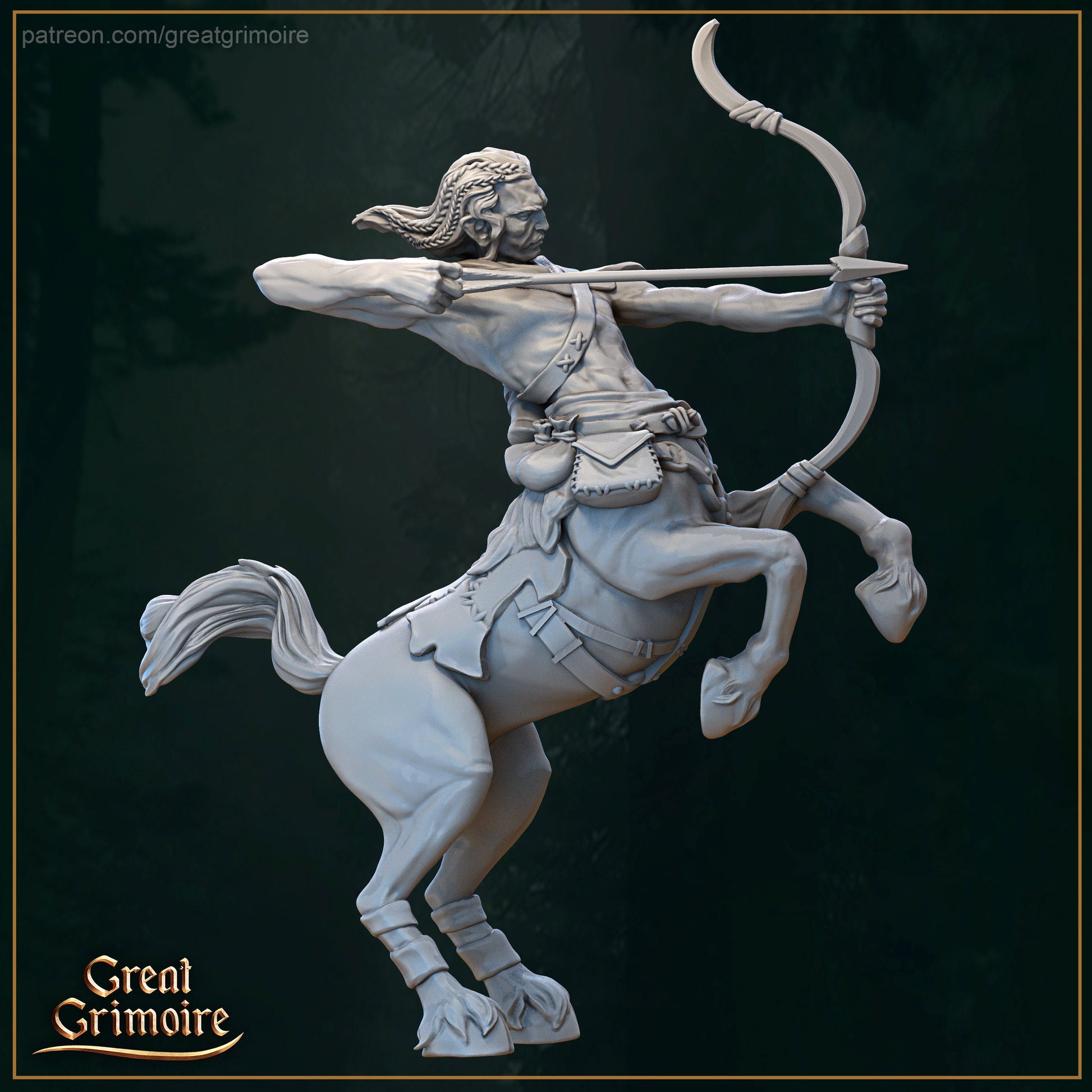 Centaur Tribe Miniature | Tabletop RPG Miniature | Great Grimoire | Roleplaying 3D Printed Fantasy Mini - 3DPrintDen