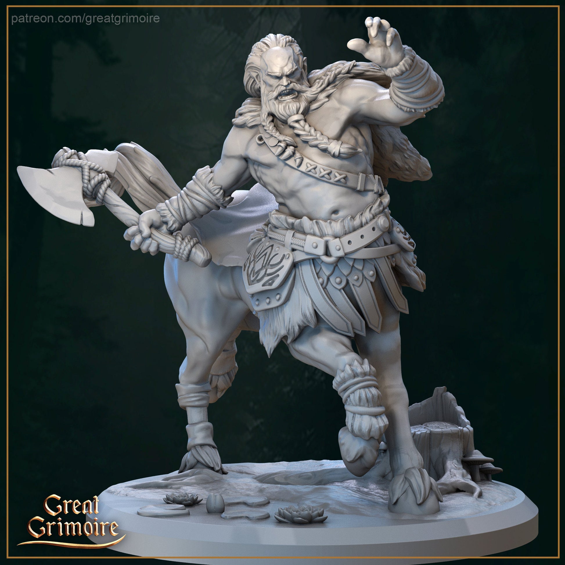 Centaur Tribe Miniature | Tabletop RPG Miniature | Great Grimoire | Roleplaying 3D Printed Fantasy Mini - 3DPrintDen