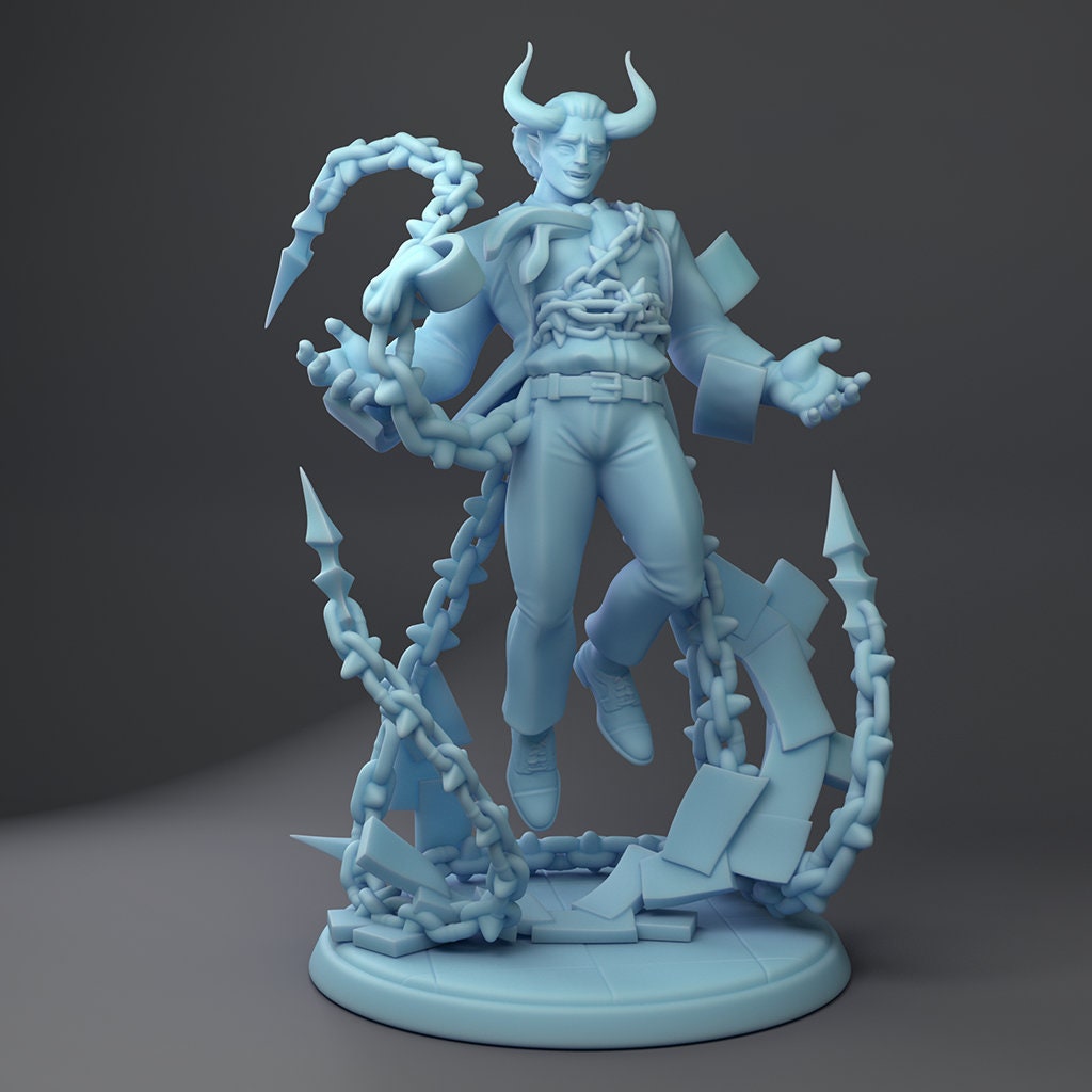 Office Devil Boss Miniature, Udoroth | Twin Goddess Miniatures | Tabletop RPG Miniature | Roleplaying 3D Printed Fantasy Mini - 3DPrintDen